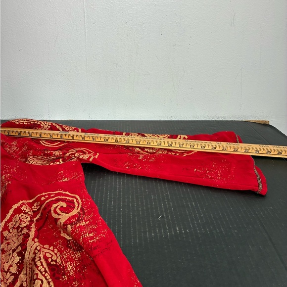 Roaman’s Red and Gold Paisley Top Size 22W NEW - Picture 9 of 12